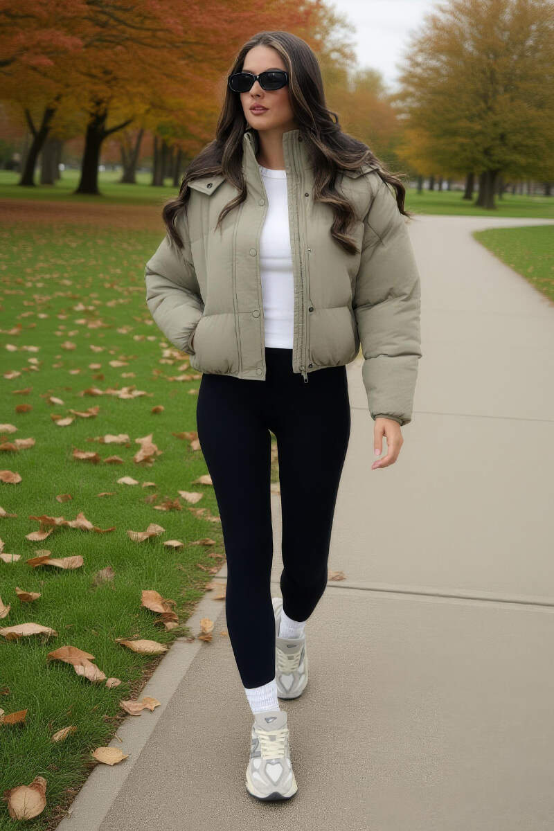 Sage Hooded Short Puffer Coat - Swimclubus