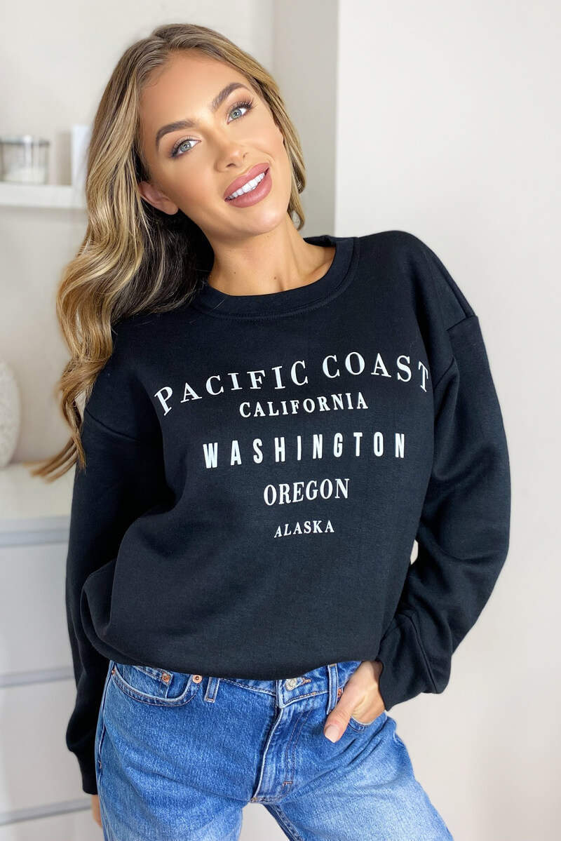 Black Pacific Coast Sweatshirt - Swimclubus