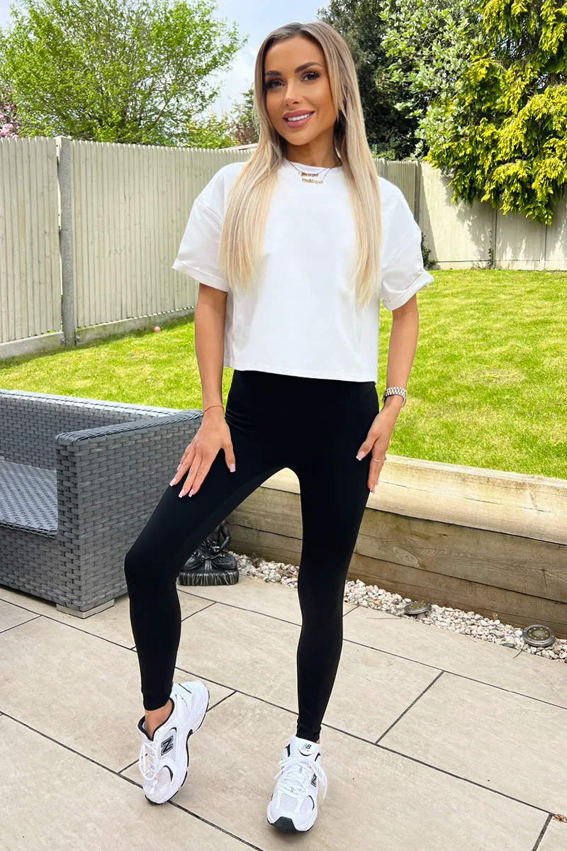 Black High Rise Active Leggings - Swimclubus