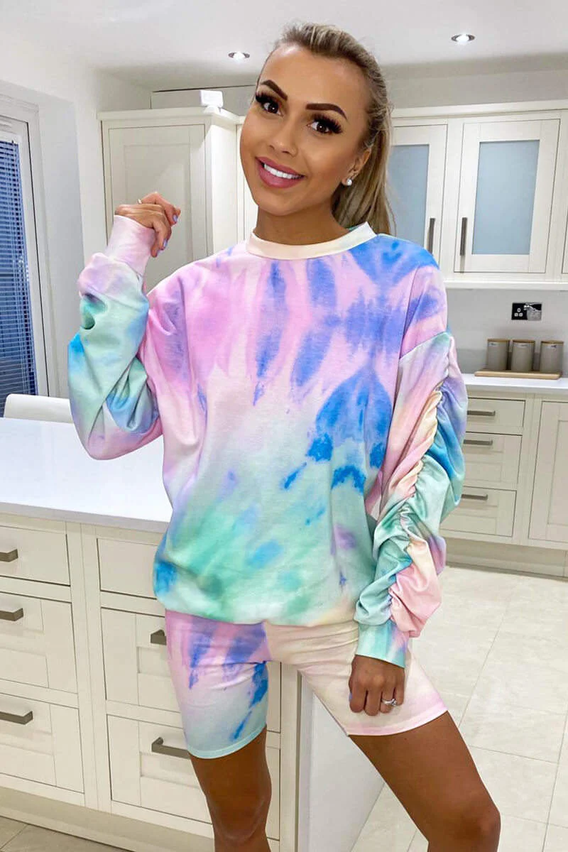 Rainbow Tie Dye Cycle Shorts - Swimclubus