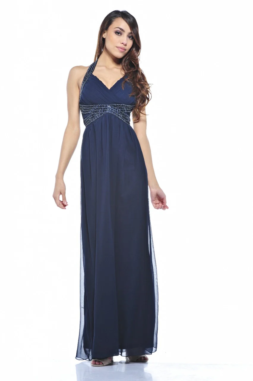 Jewel  Halter  Neck Maxi Dress - Swimclubus