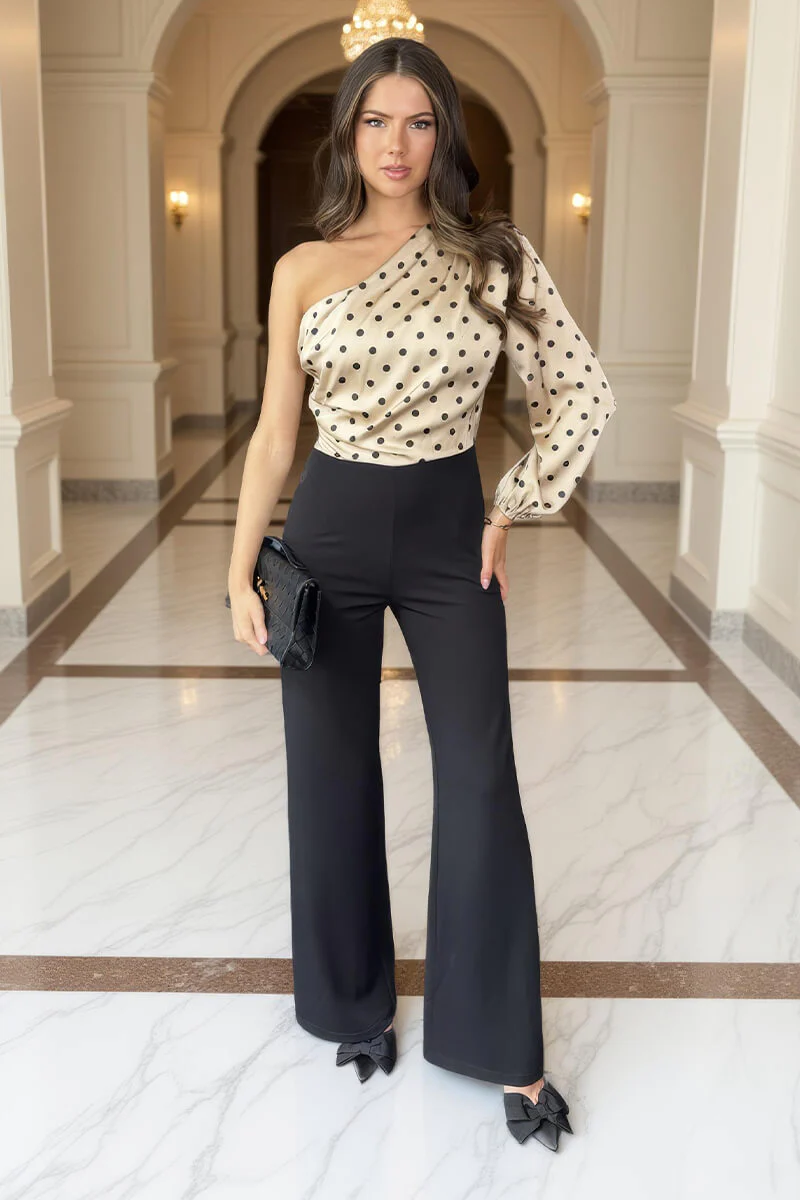 Multi Polka Dot 2 in 1 One Sleeve Jumpsuit - Swimclubus