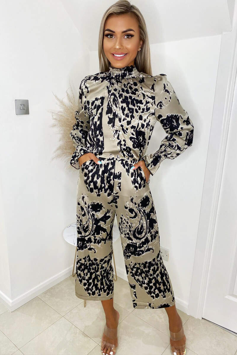 Multi Printed Elasticated Neck Culotte Jumpsuit - Swimclubus