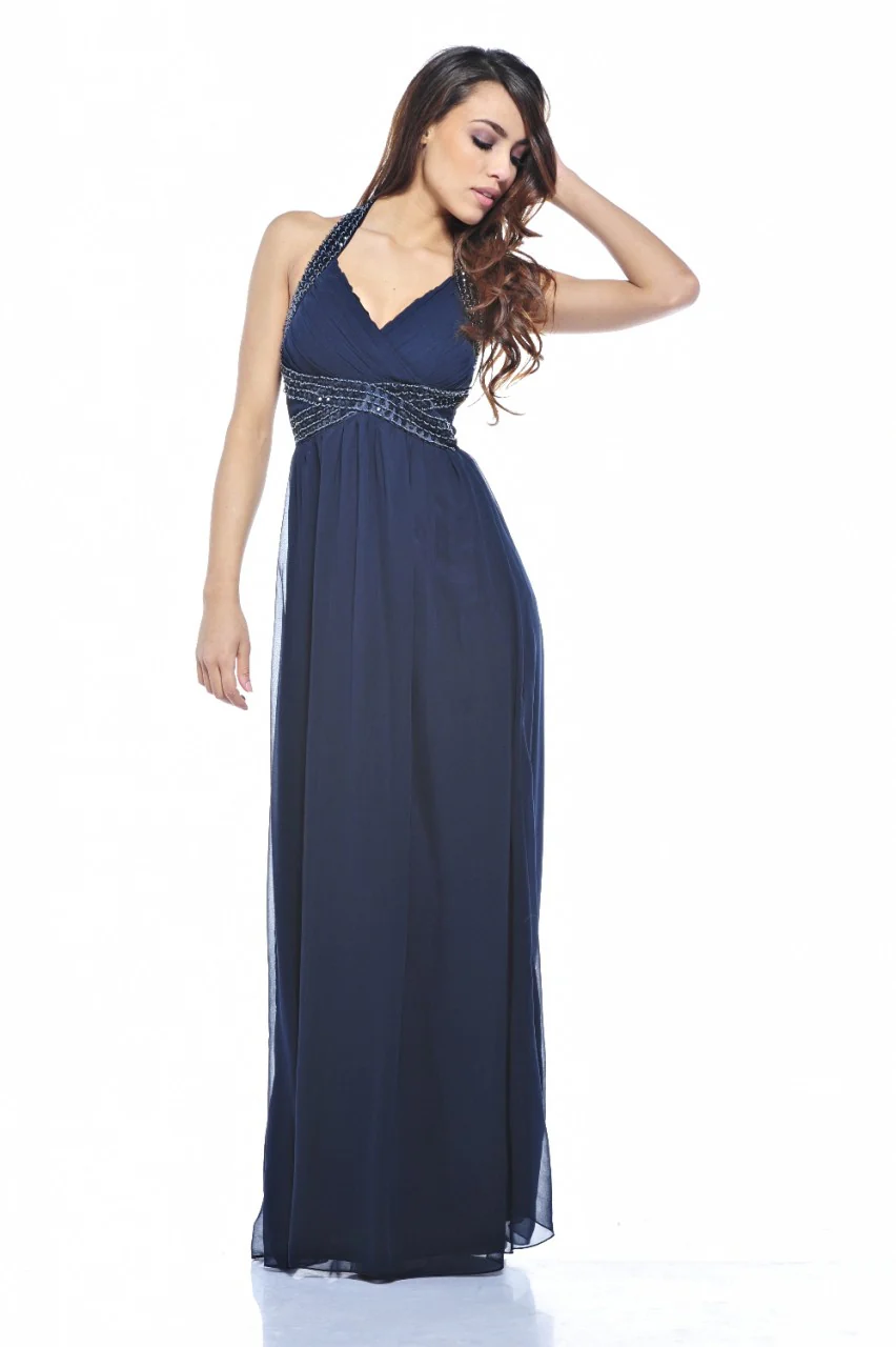 Jewel  Halter  Neck Maxi Dress - Swimclubus