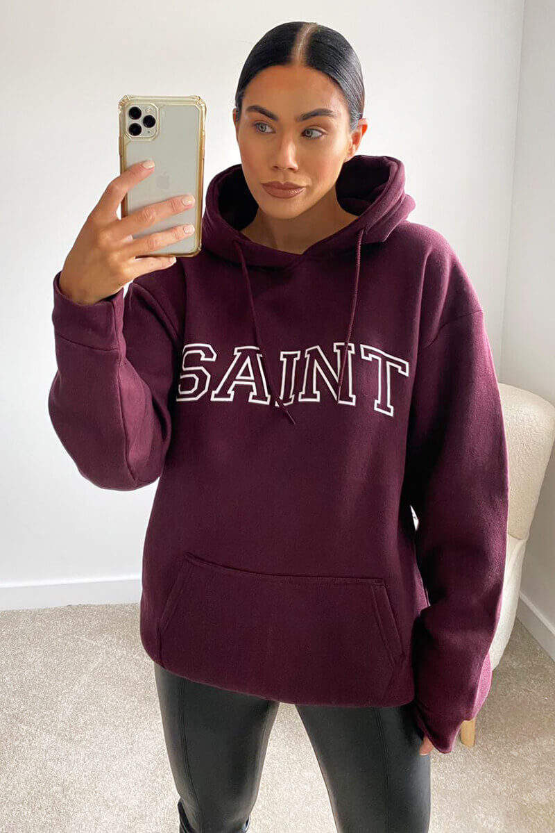 Wine Saint Oversized Hoodie - Swimclubus