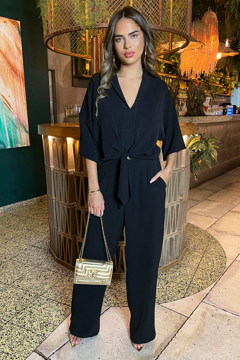 Black Straight Leg Trousers - Swimclubus