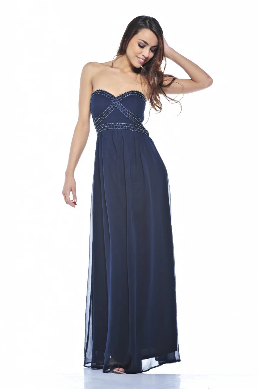 Chiffon Strapless Jewel Maxi - Swimclubus