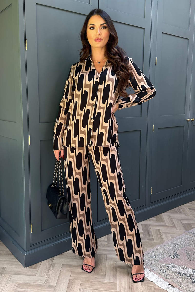 Multi Printed Geometric Trousers - Swimclubus