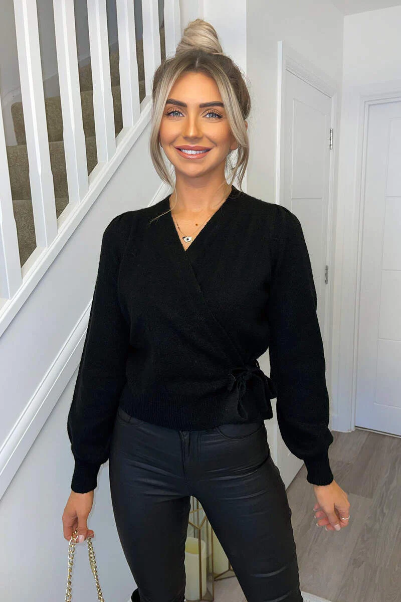 Black Ballerina Wrap Cardigan - Swimclubus