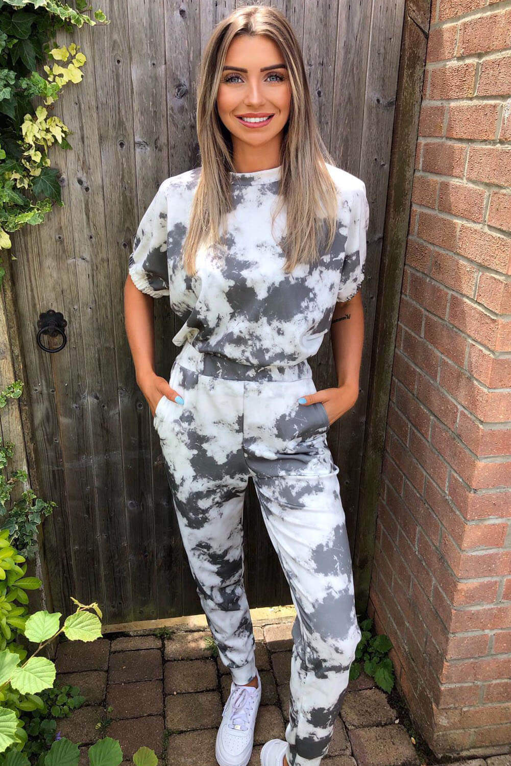 Khaki Tie Dye Lounge Suit - Swimclubus