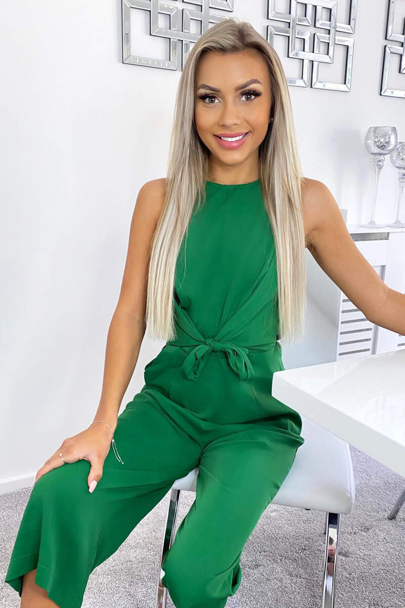 Green Knot Front Jumpsuit - Swimclubus