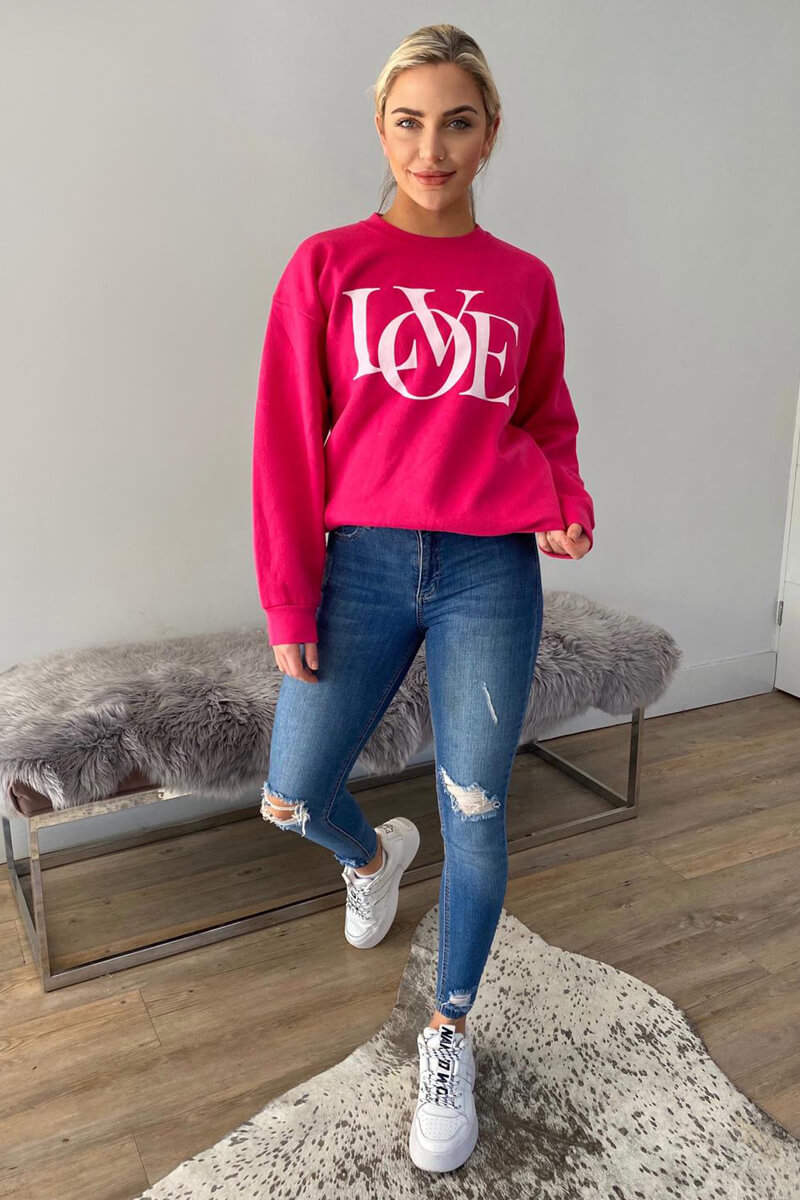 Cerise LOVE Sweatshirt - Swimclubus