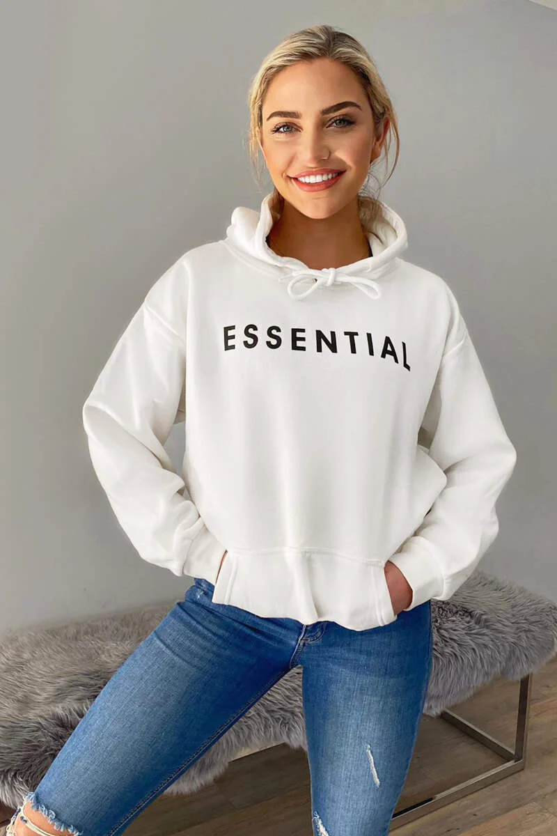 Cream Essential Oversized Hoodie - Swimclubus