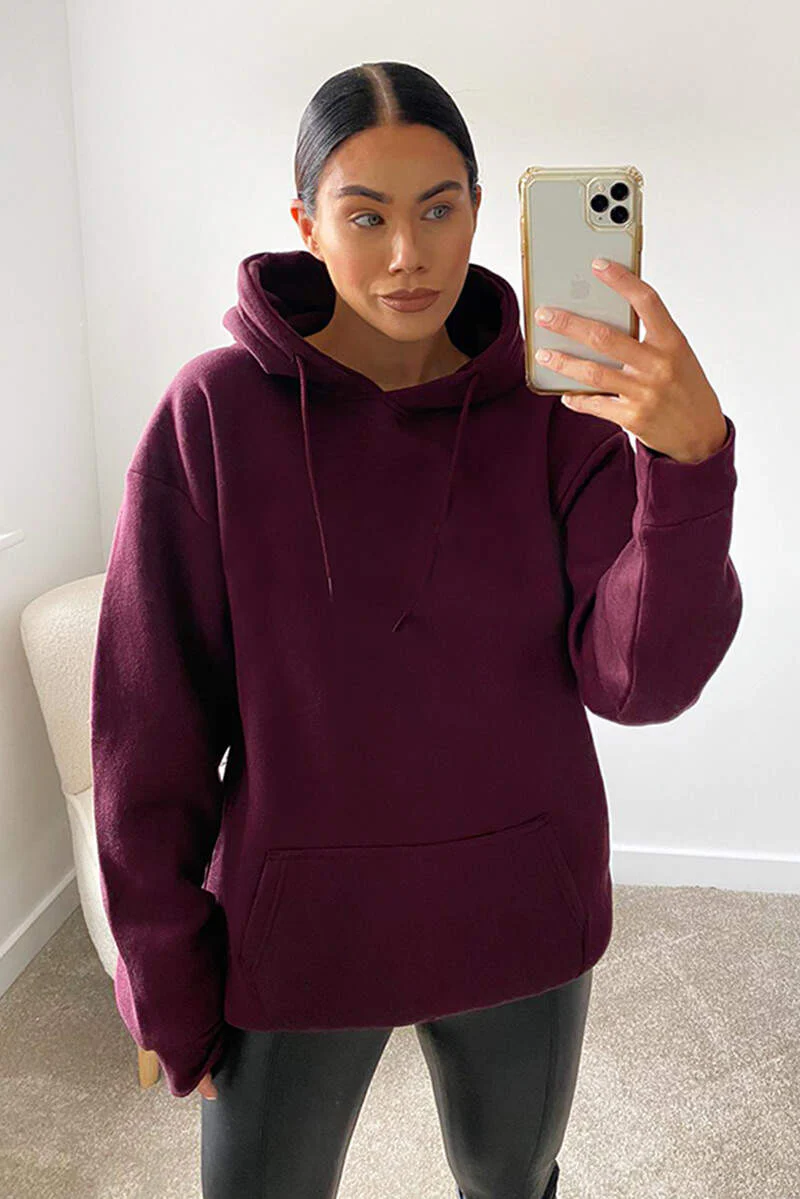 Wine Oversized Hoodie - Swimclubus
