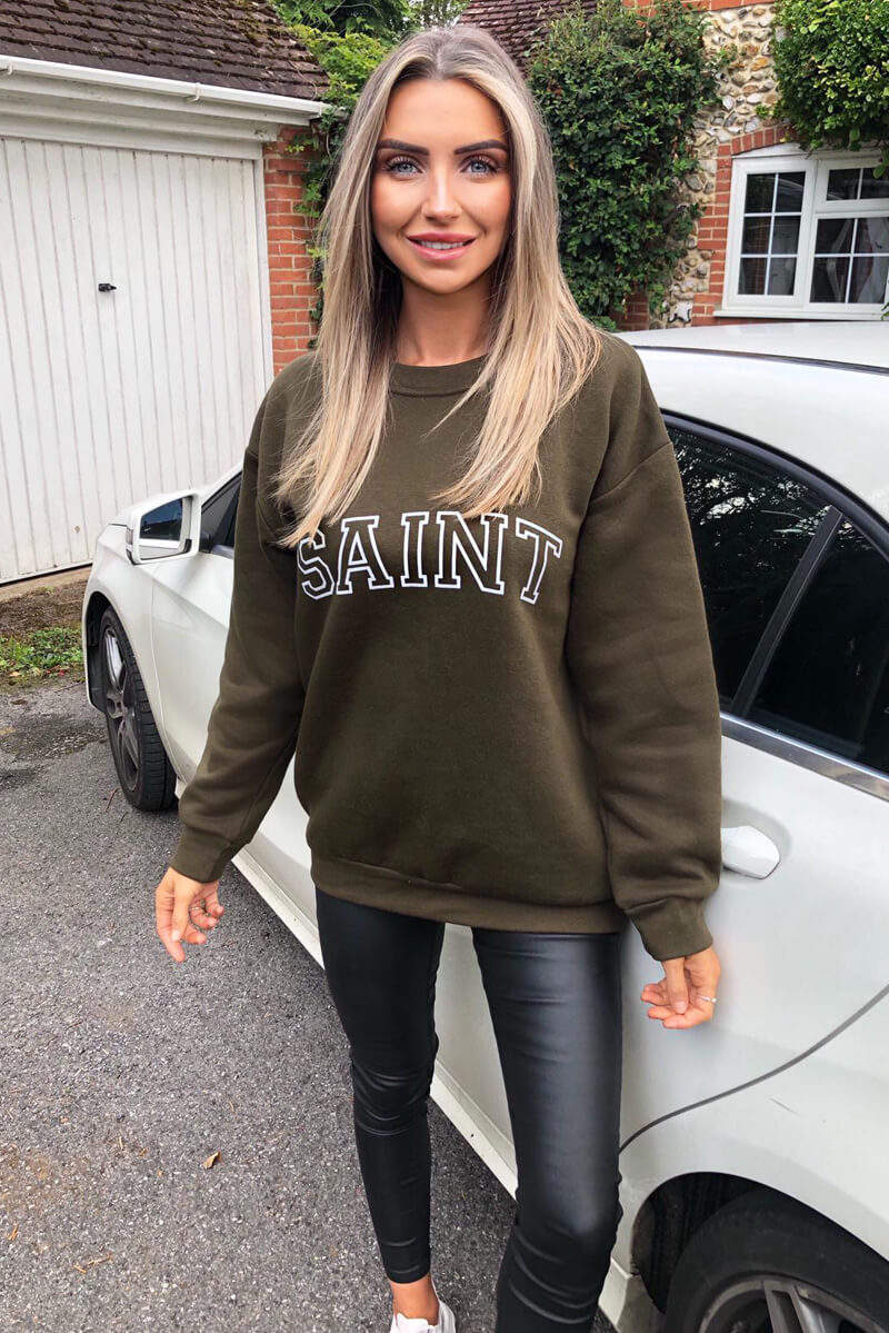 Khaki Saint Sweatshirt - Swimclubus