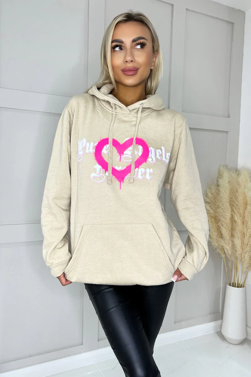 Stone Pure Angels Slogan Hoodie - Swimclubus