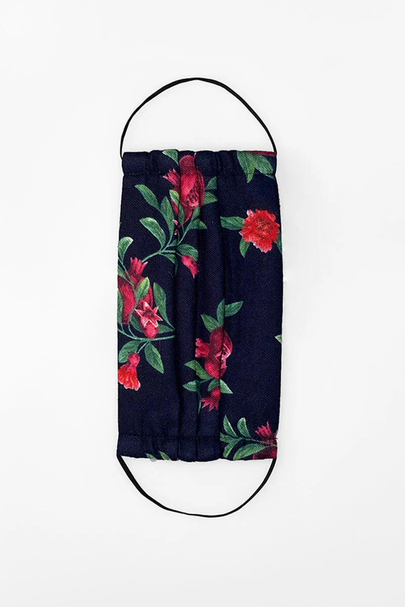 Navy Floral Face Covering - Swimclubus
