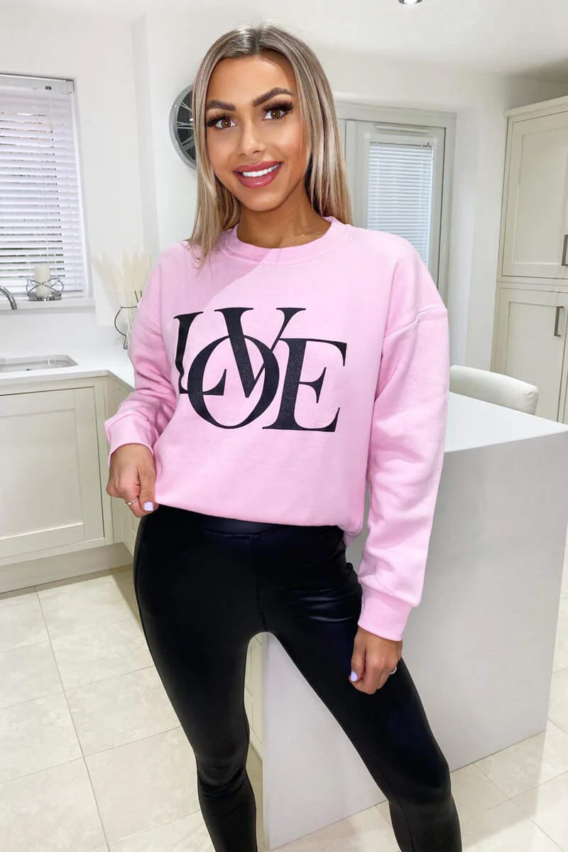 Pink LOVE Sweatshirt - Swimclubus