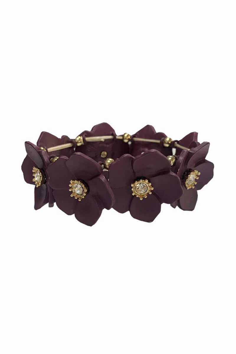 Purple Flower Bracelet - Swimclubus