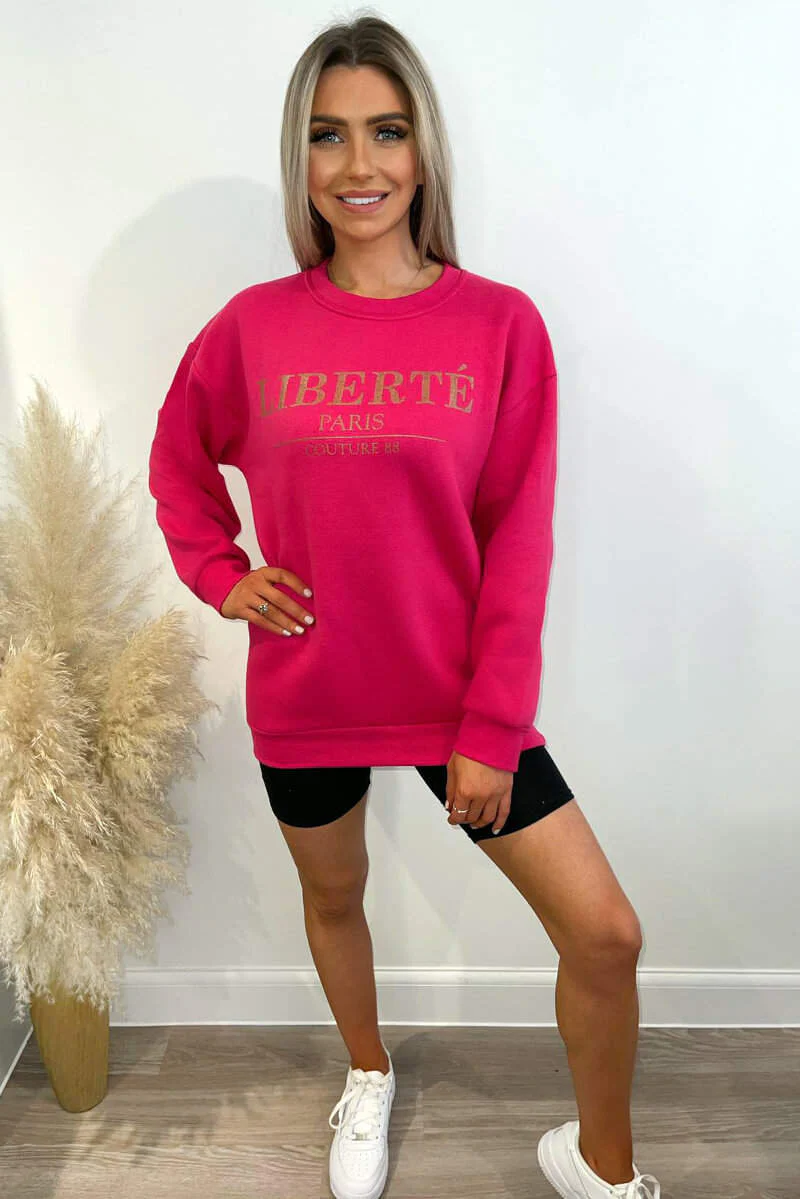 Cerise Liberte Printed Sweatshirt - Swimclubus