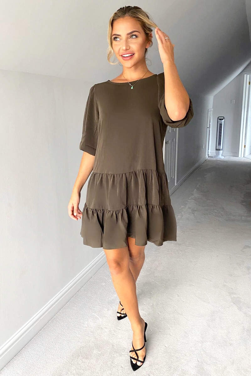 Olive Frill Swing Dress - Swimclubus