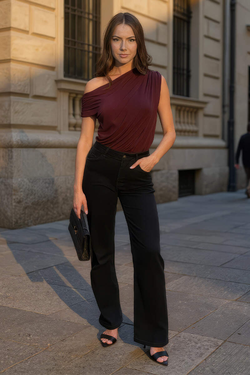 Black High Waist Wide Leg Jeans - Swimclubus