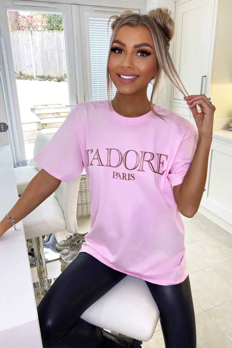 Pink Jadore Oversized Tee - Swimclubus