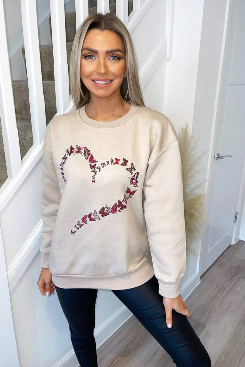 Stone Butterfly Printed Oversized Sweatshirt - Swimclubus