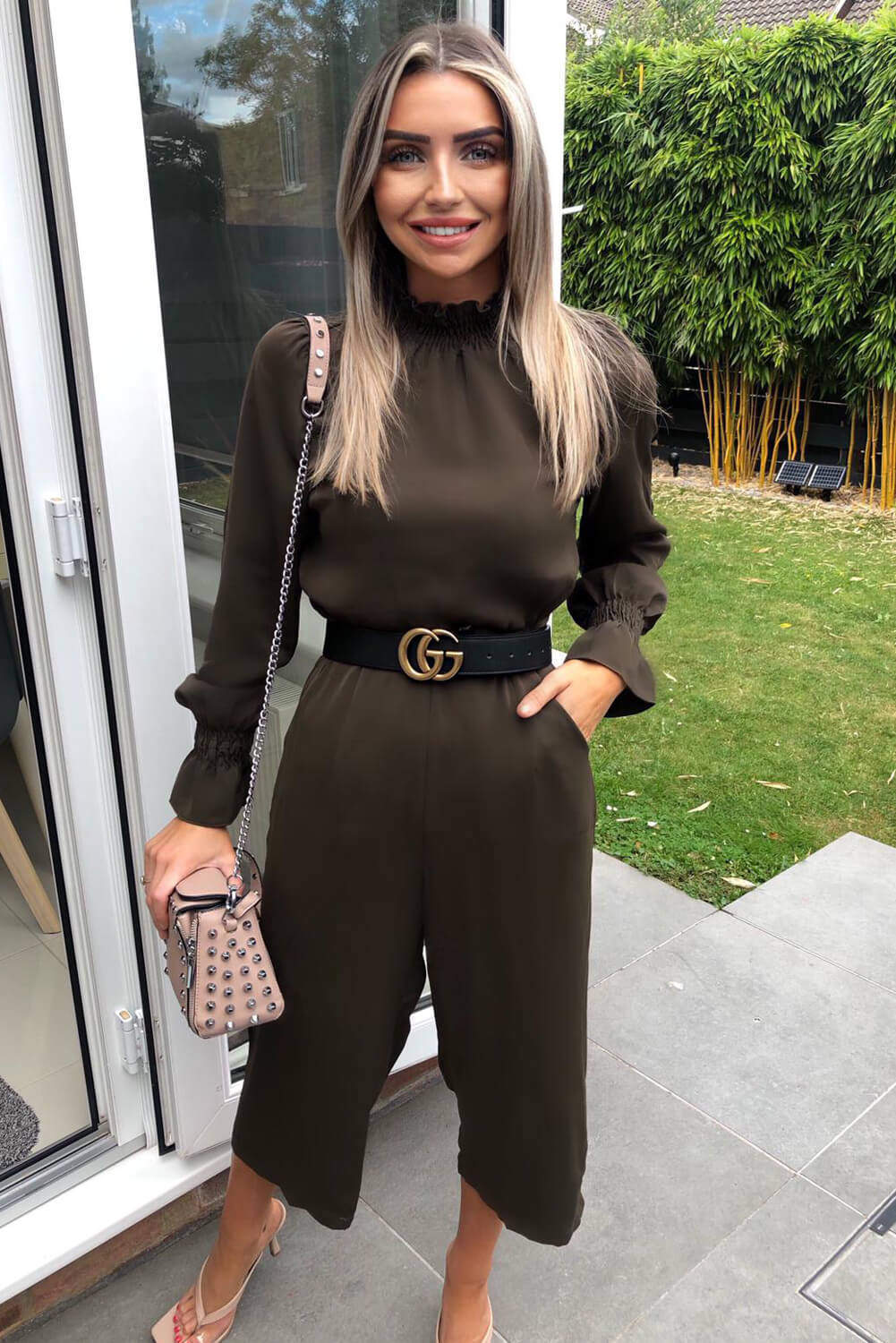 Olive High Neck Jumpsuit - Swimclubus