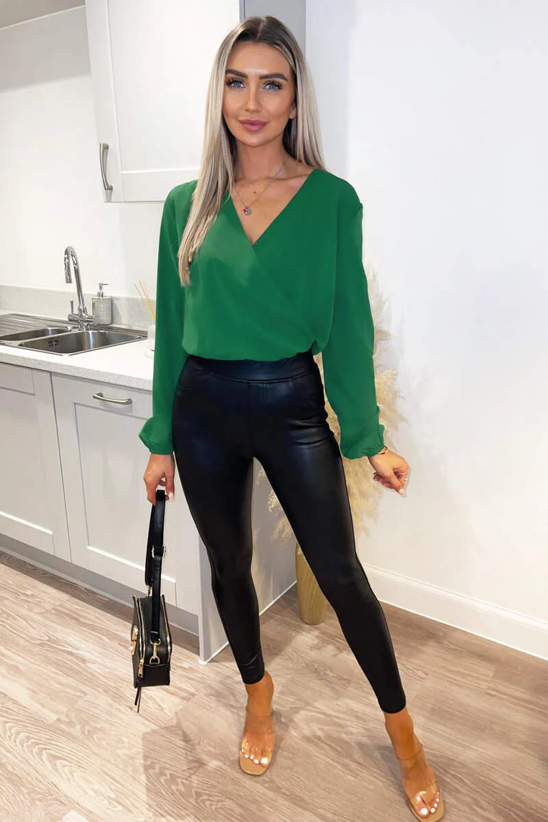 Green Wrap Over Bodysuit - Swimclubus