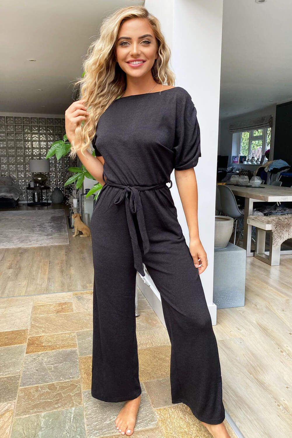 Black Knitted Jumpsuit - Swimclubus