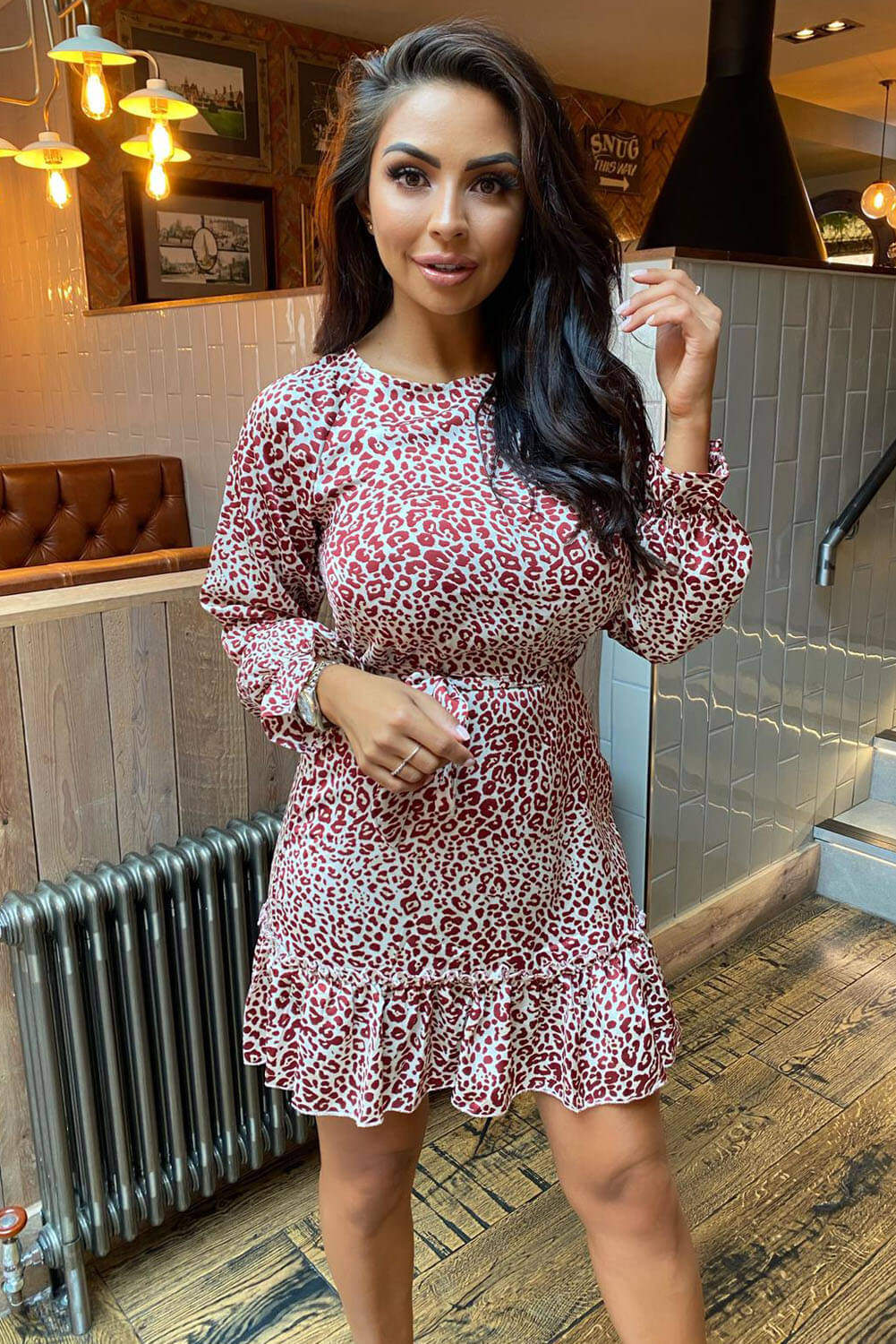 Multi Printed Frill Hem Skater Dress - Swimclubus